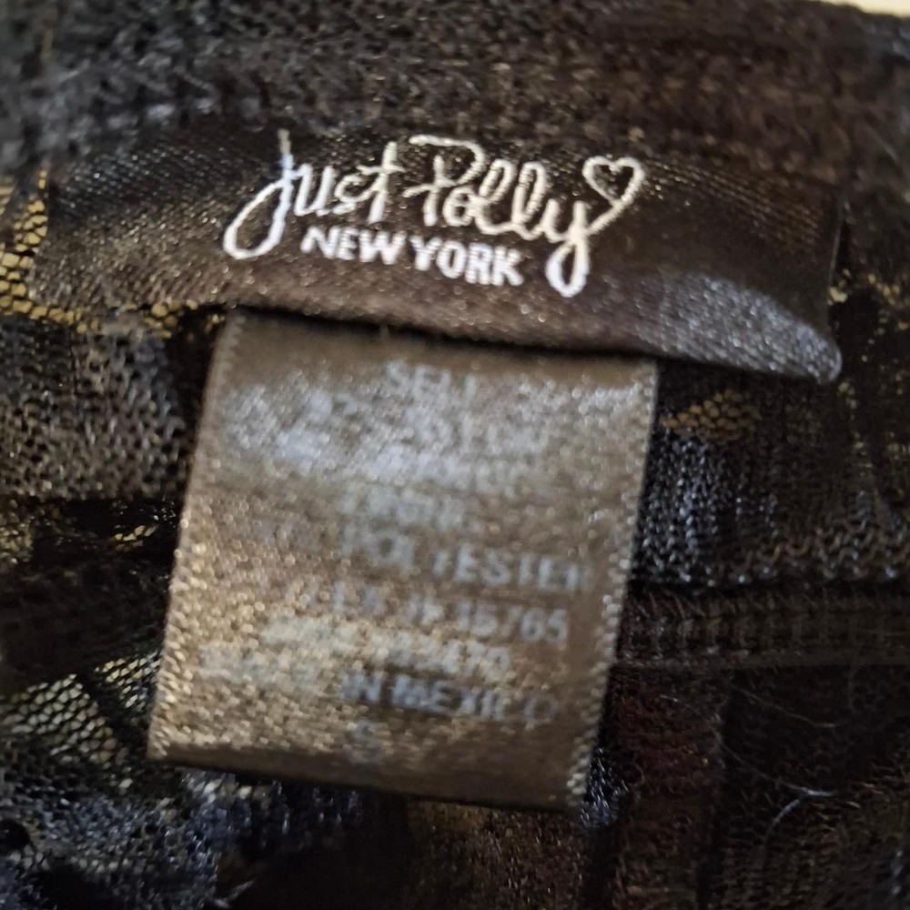 Hot Topic Just Polly Black lace cami top goth festival whimsygoth fairy Y2K - Picture 6 of 7